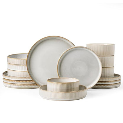 Embossed Ceramic Dinnerware Set 16 Pieces
