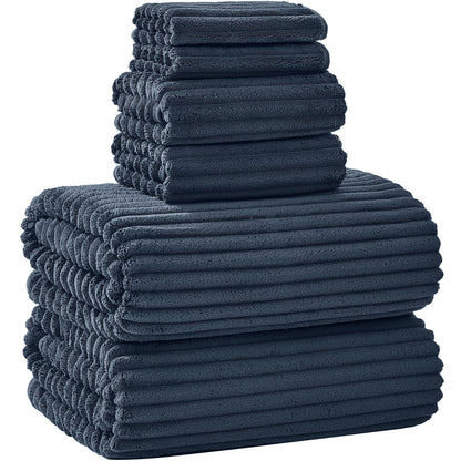 Oversized Microfibre Bath Towel Set – Charcoal Grey, 6-Piece, 40”×80”