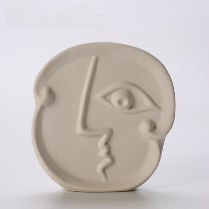 Creative Ceramic Face Vase for Home Decor